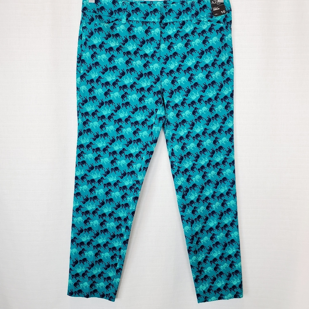 New York & Company Blue Patterned Pants